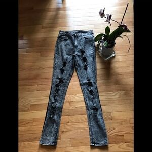♦️ Sz 9 | by Windsor | Black Ripped Super Skinny Bleu Jeans 🔥